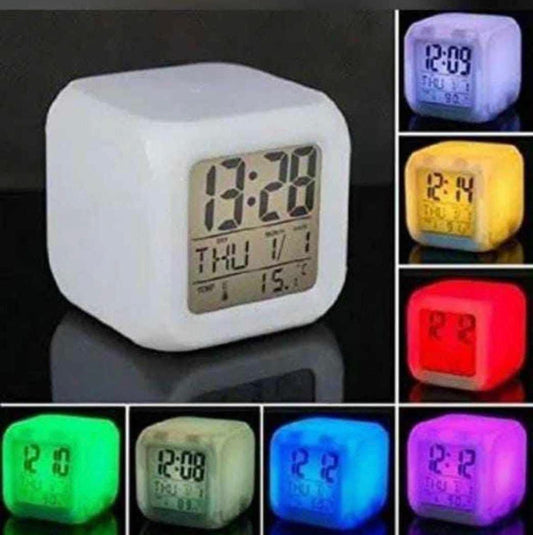 Digital Alarm Clock with Automatic 7 Colour Changing LED