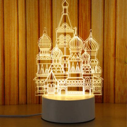 Acrylic  Night Light Carton Cute Personalized LED Table Bedroom Lamp for Gift