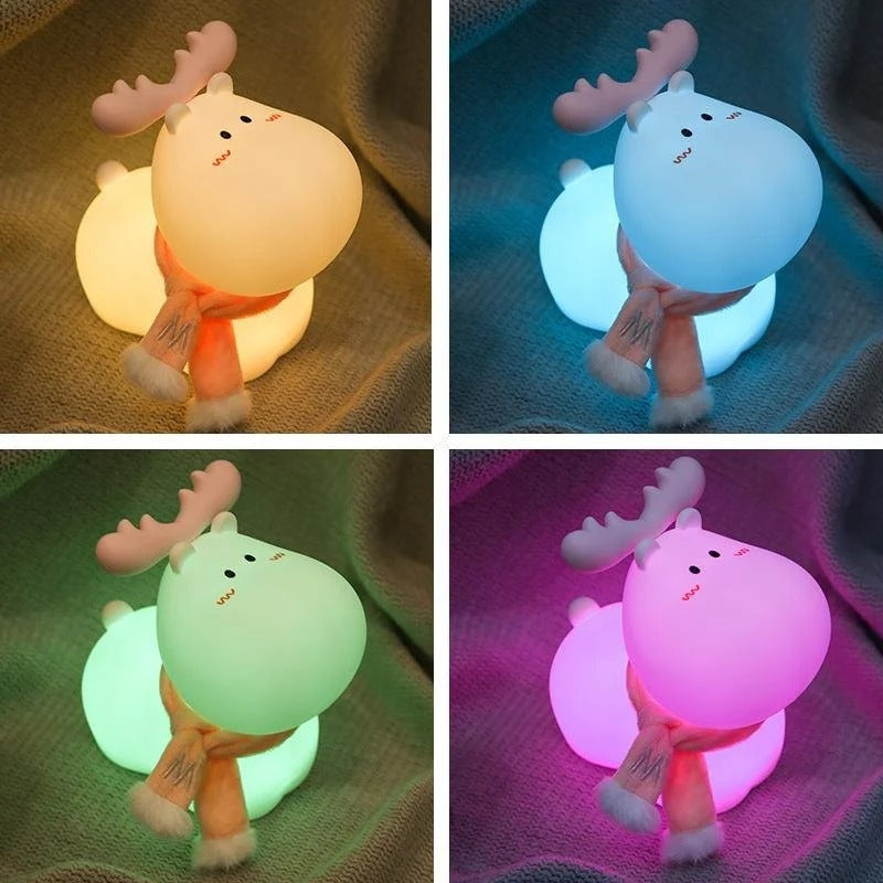 Cute Kawaii Portable Christmas Reindeer LED Night Lamp