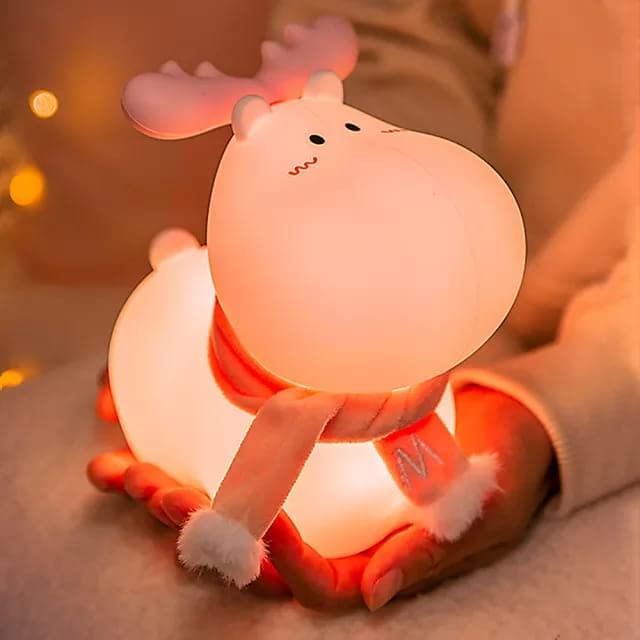 Cute Kawaii Portable Christmas Reindeer LED Night Lamp