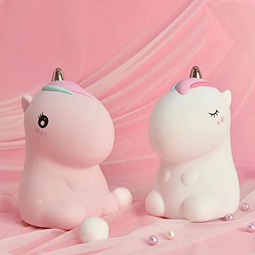 Silicone Unicorn Rechargeable LED Night Lamp with White Warm Light