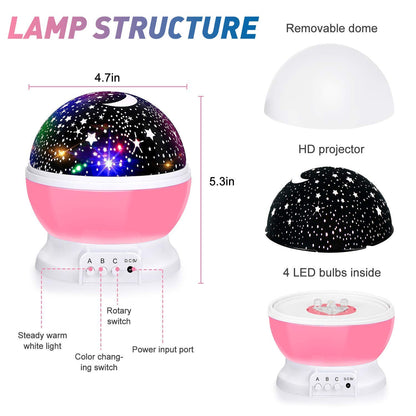 Star Master 360 Degree Moon Night Light Lamp with USB Cable (Multicolor) Pack of 1