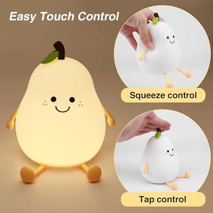 Night Light Cute Pear LED Nursery Nightlight Lamp, Festival, Christmas Gift for Kids Girls Boys