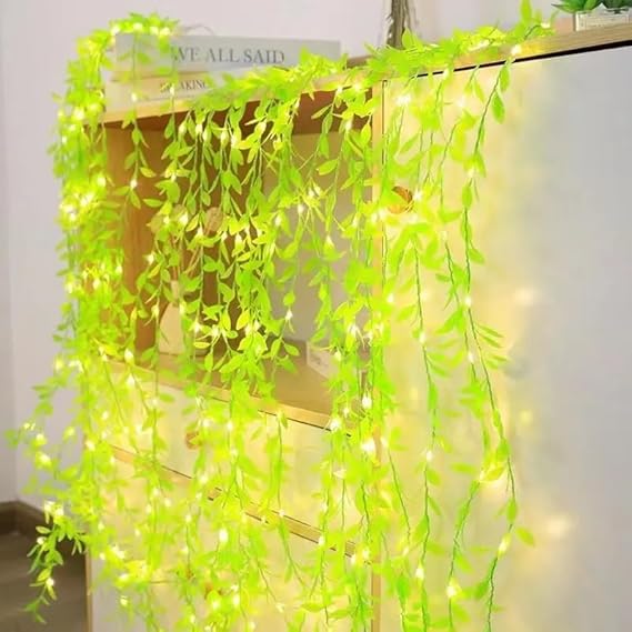 Leaf Curtain Lights, Artificial Vines Curtain Lights, Fake Greenery Leaves with Lights