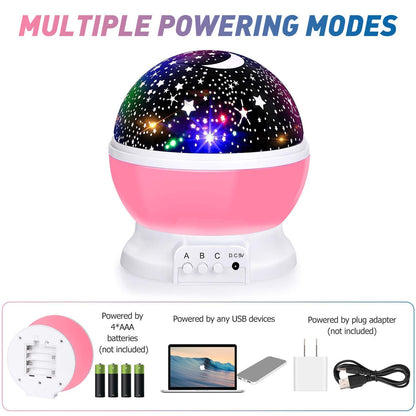 Star Master 360 Degree Moon Night Light Lamp with USB Cable (Multicolor) Pack of 1