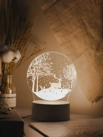 Acrylic  Night Light Carton Cute Personalized LED Table Bedroom Lamp for Gift