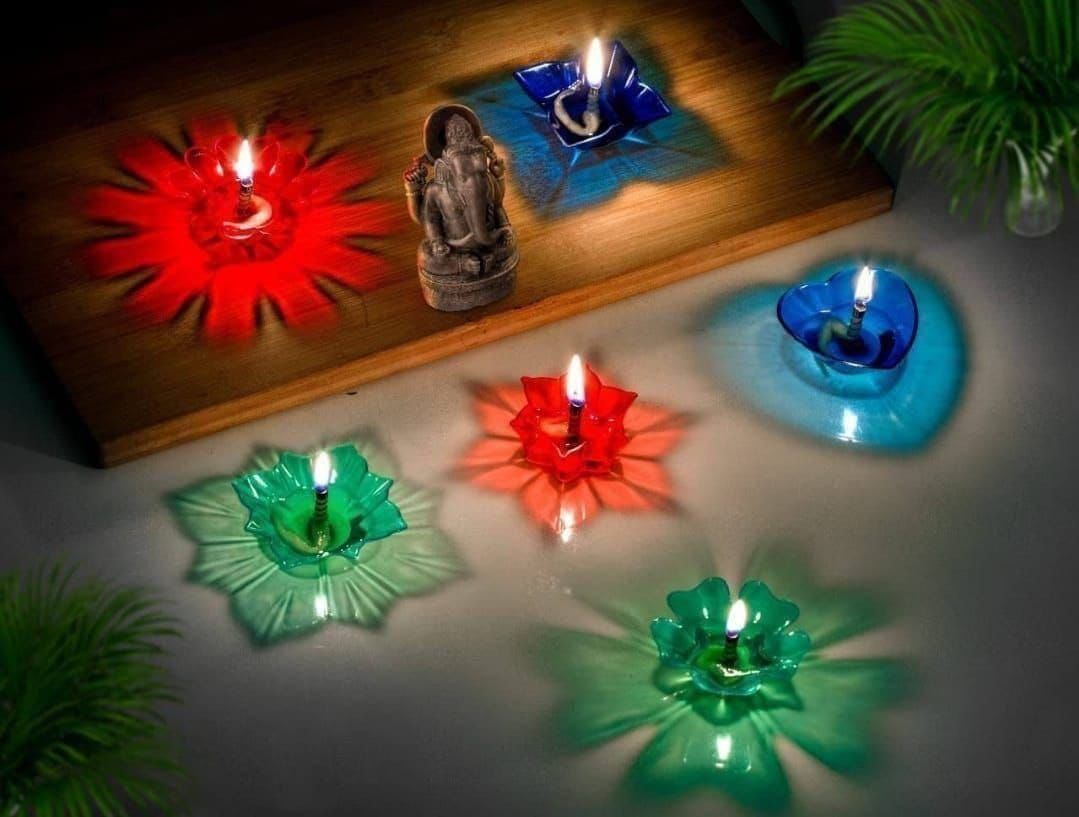 3D Reflection Water Diyas(pack of 12)