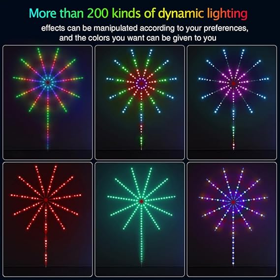 Smart Firework LED Lights, USB Powered Indoor Firework Lights with Remote Control