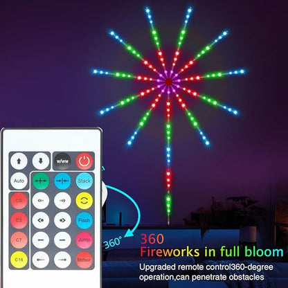 Smart Firework LED Lights, USB Powered Indoor Firework Lights with Remote Control